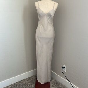 Meshki long open back dress